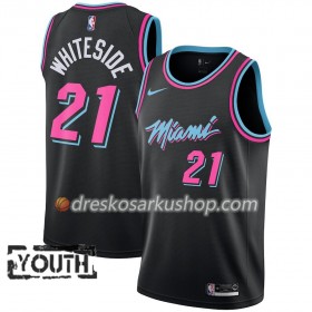 Dječji NBA Dres Miami Heat Hassan Whiteside 21 Nike 2018-19 City Edition Crna Swingman